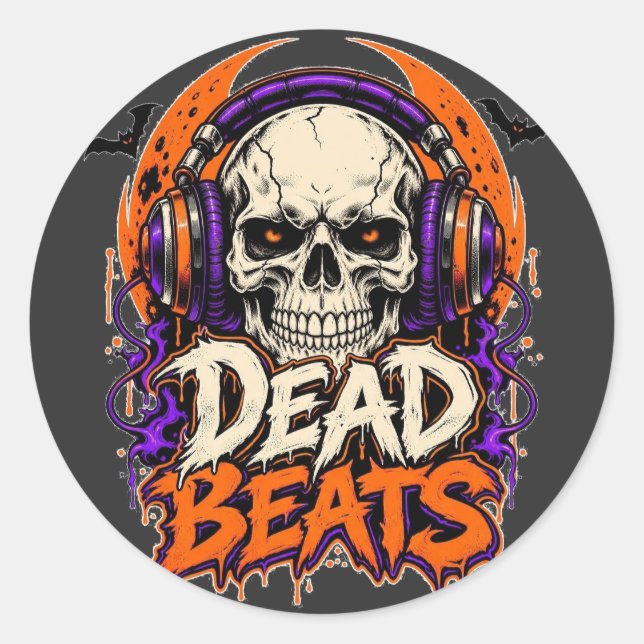 Sticker Rond Casque Dead Beats crâne (Devant)