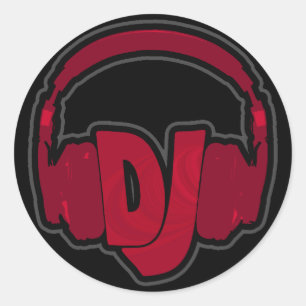 Sticker Rond casque DJ musique