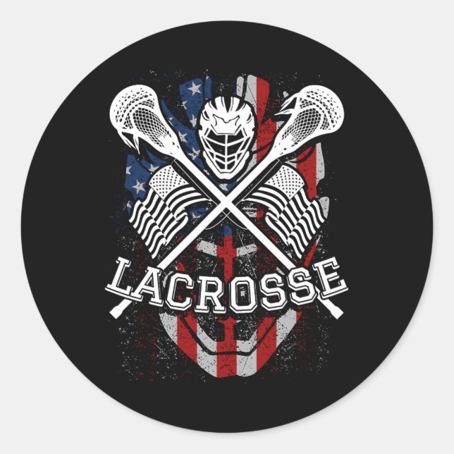 Sticker Rond Casque Et Bâtons De Crosse (Devant)