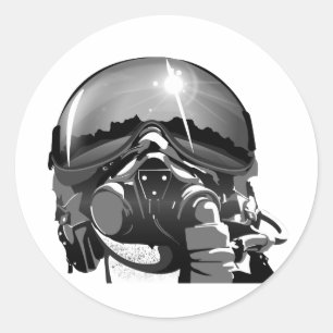 Sticker Rond Casque et masque du pilote de la Force aérienne