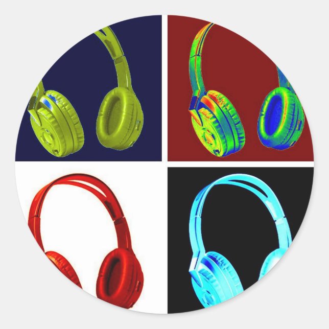 Sticker Rond Casque Pop Art (Devant)