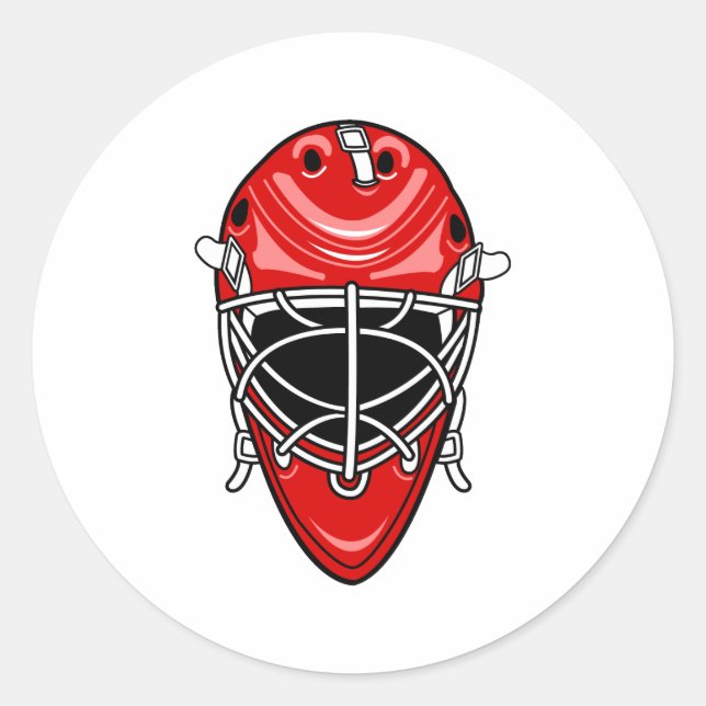 Sticker Rond Casque Red Goalie (Devant)