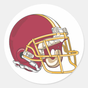 Sticker Rond Casque Red & Gold Football
