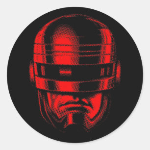 Sticker Rond Casque Robot Cop