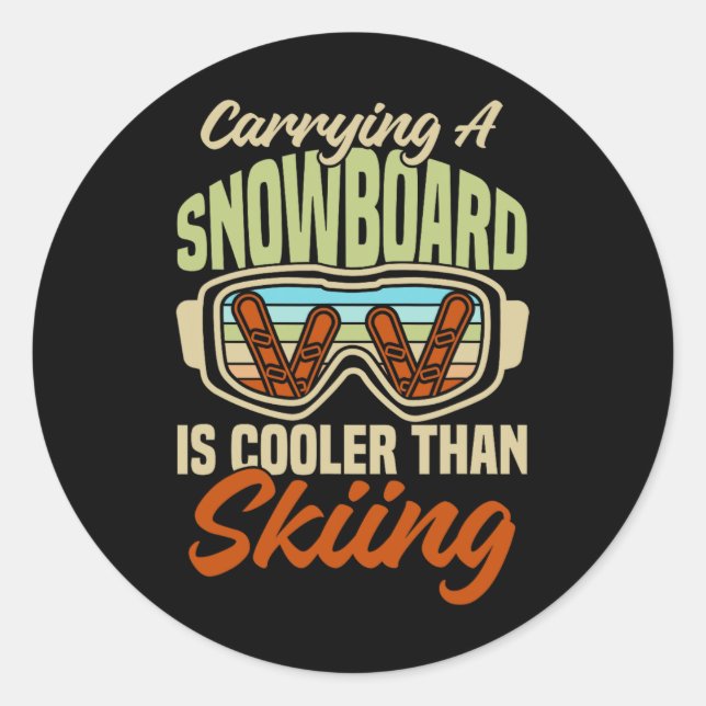 Sticker Rond Casque Snowboard Gear Ski Slope Mountains Snowbo (Devant)