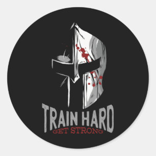 Sticker Rond Casque Spartan Sparta Gym Motivation Cadeau