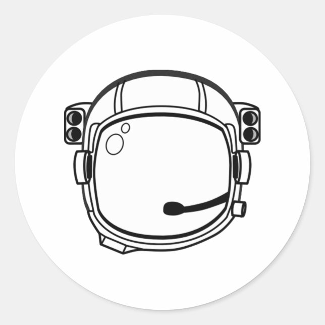 Sticker Rond Casque spatial astronaute (Devant)