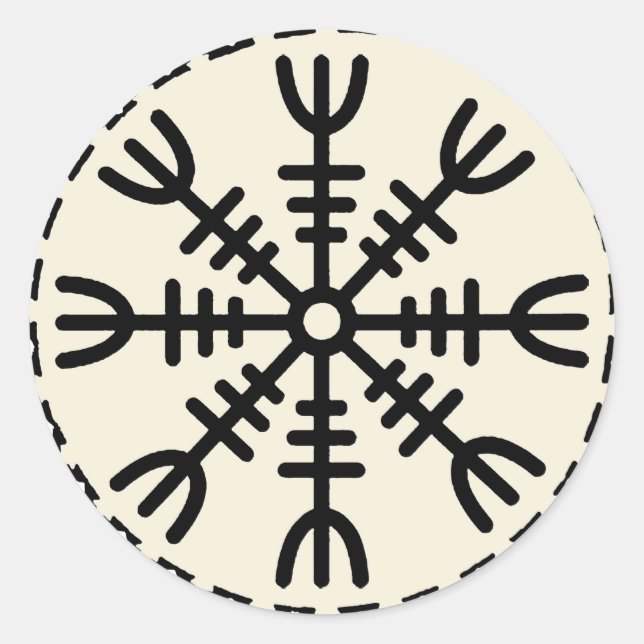 Sticker Rond Casque Viking de la Terreur (Devant)