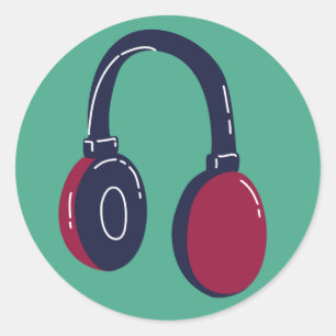 Sticker Rond Casques audio