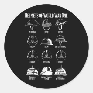 Sticker Rond Casques de soldats de la Première Guerre mondiale