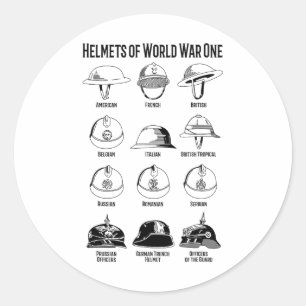 Sticker Rond Casques de soldats de la Première Guerre mondiale