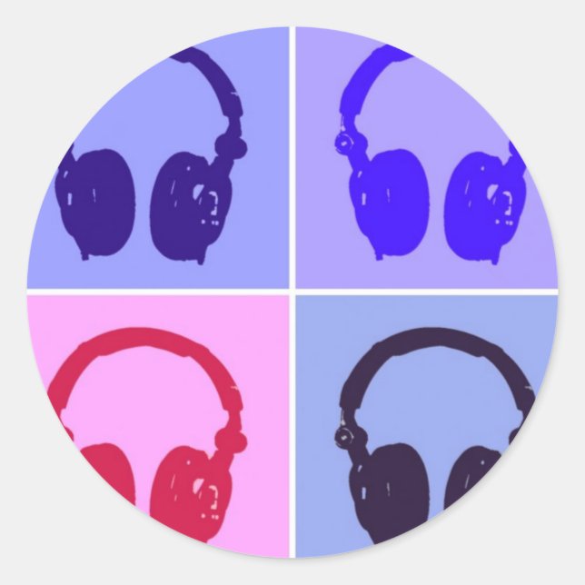 Sticker Rond Casques Pop Art (Devant)