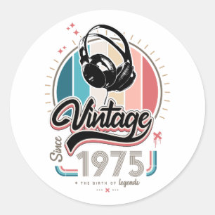 Sticker Rond Casques vintages depuis 1975