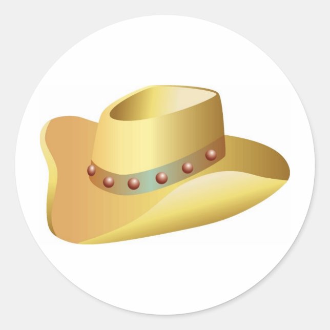 Sticker Rond Casquette blanc Cowboy (Devant)