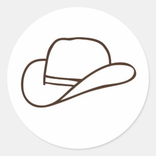 Sticker Rond Casquette Cowboy