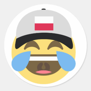 Sticker Rond Casquette de baseball de la Pologne Emoji
