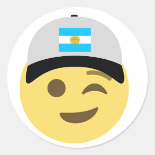 Sticker Rond Casquette de baseball de l'Argentine Emoji