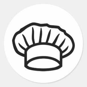 Sticker Rond Casquette de cuisine chef