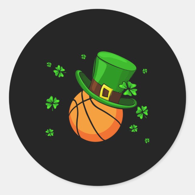 Sticker Rond Casquette de la Journée Patrick de basket-ball (Devant)