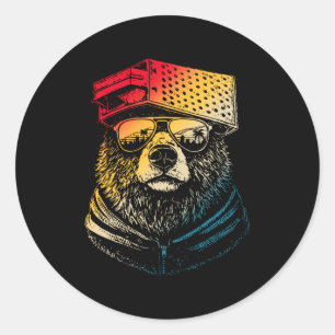 Sticker Rond Casquette de lunettes de soleil de râpe à fromage