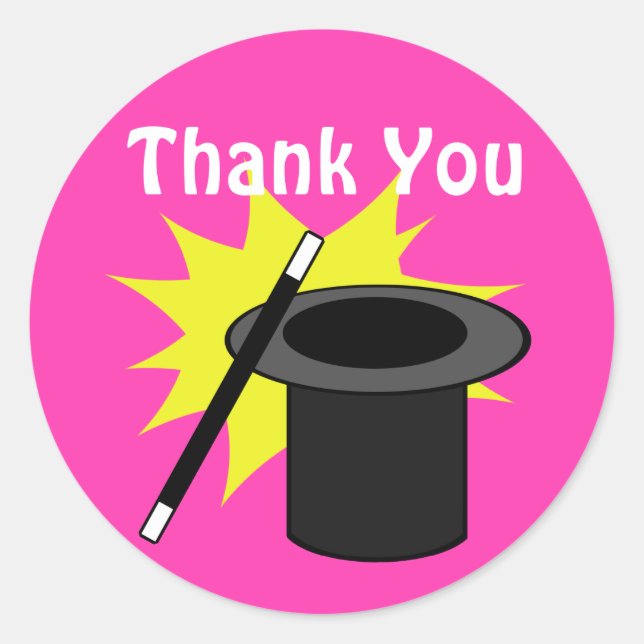 Sticker Rond Casquette de Magic Me Magicien (Devant)