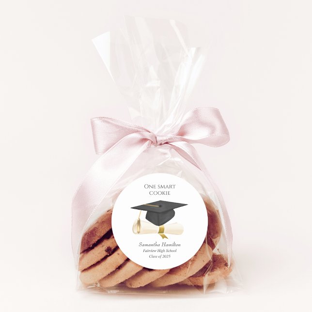 Sticker Rond Casquette de remise des diplômes personnalisée (Créateur téléchargé)