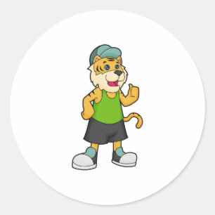 Sticker Rond Casquette de tigre