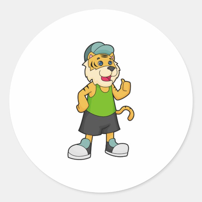 Sticker Rond Casquette de tigre (Devant)