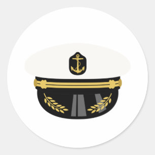 Sticker Rond Casquette du capitaine de mer