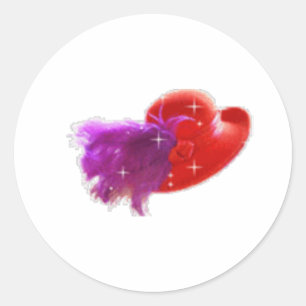 Sticker Rond casquette rouge