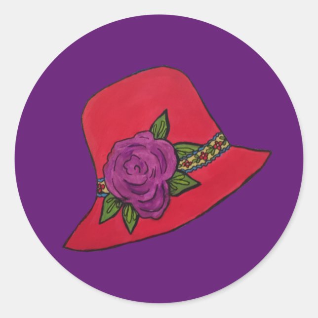 Sticker Rond Casquette rouge (Devant)