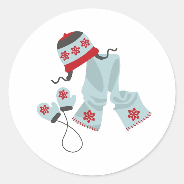 Sticker Rond Casquette Scarf & Mittens (Devant)