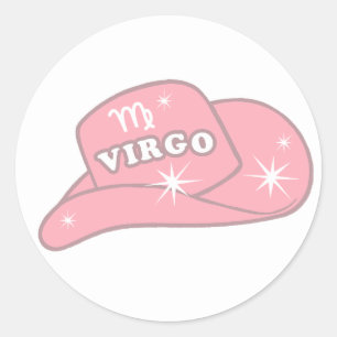 Sticker Rond Casquette Virgo Zodiac rose