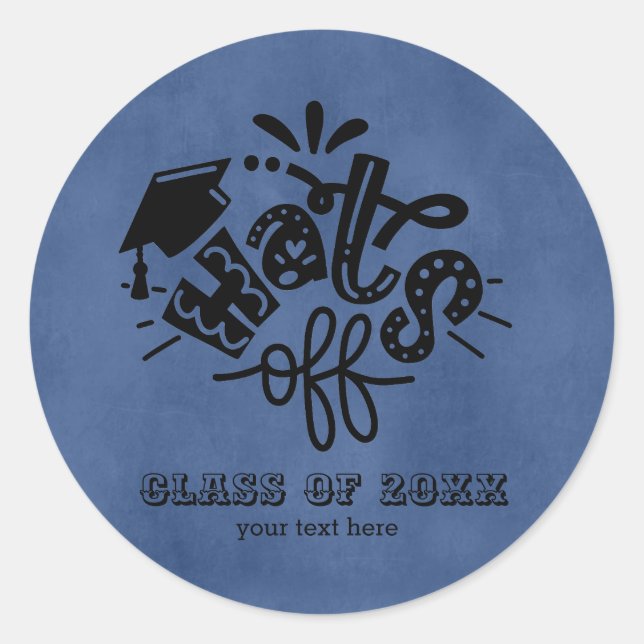 Sticker Rond Casquettes off - Bleu (Devant)