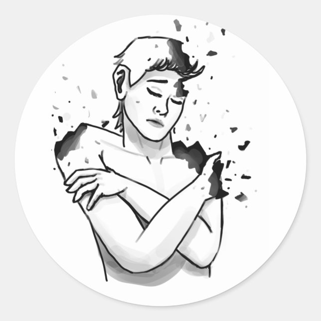 Sticker Rond Cassé (Devant)