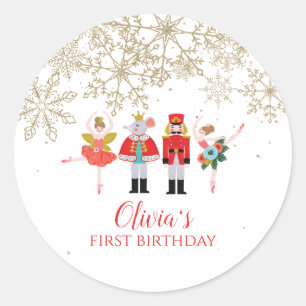 Sticker Rond Casse-Noisette Anniversaire Flocon de Neige d'Hive