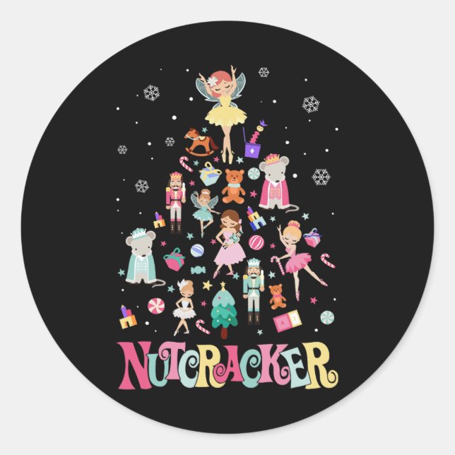 Sticker Rond Casse-Noisette de Noël Squad Danse Ballet Correspo (Devant)