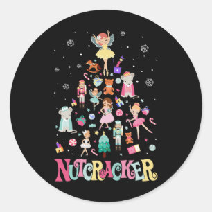 Sticker Rond Casse-Noisette de Noël Squad Danse Ballet Correspo