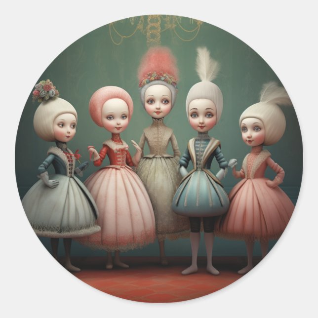 Sticker Rond Casse-Noisette Mode-Bouffons/Polichinelles (Devant)