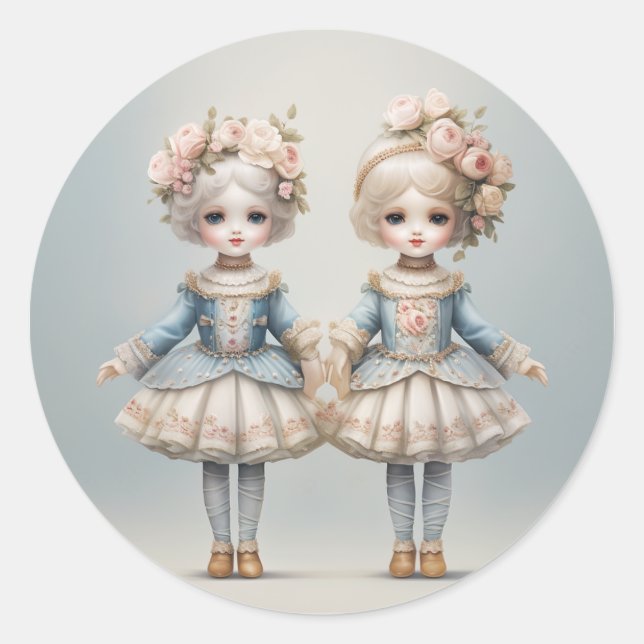 Sticker Rond Casse-Noisette Mode-Rosebuds Ballet (Devant)