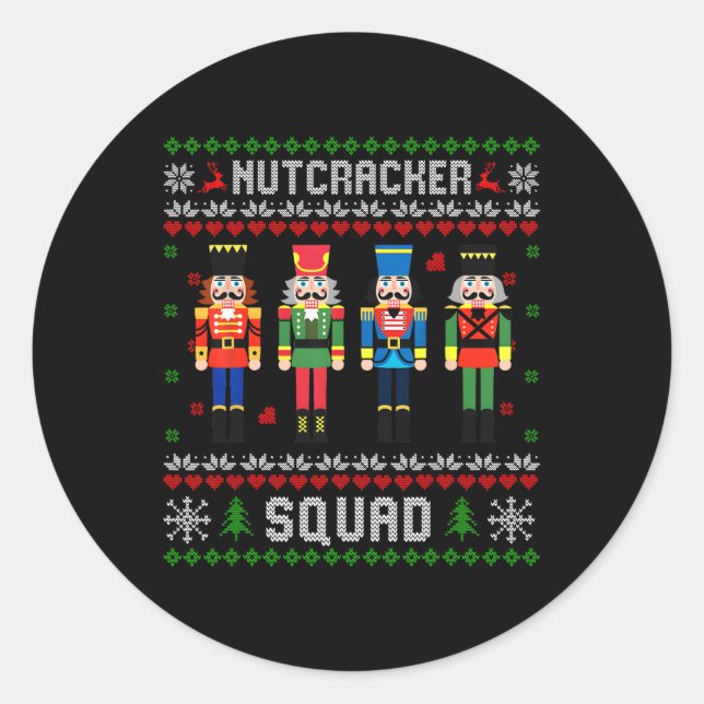 Sticker Rond Casse-Noisette Squad Danse de ballet Noël Correspo (Devant)