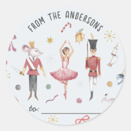 Sticker Rond Casse-noix Ballerina cadeau de Noël hiver
