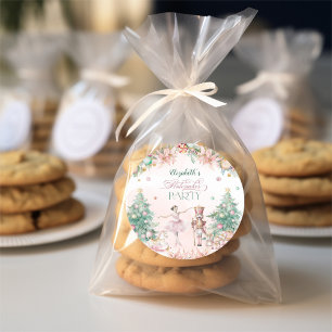 Sticker Rond Casse-noix d'hiver Floral fête d'anniversaire bébé