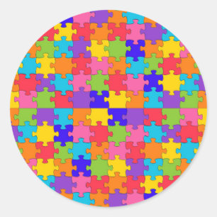 Sticker Rond casse-tête de l'autisme
