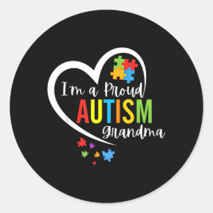 Sticker Rond Casse-tête de sensibilisation à l'autisme Cœur d'a
