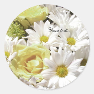 Sticker Rond Casseroles blanches Yel Rose Enveloppes personnali