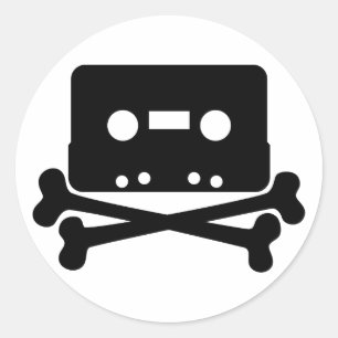 Sticker Rond Cassette Jolly Roger