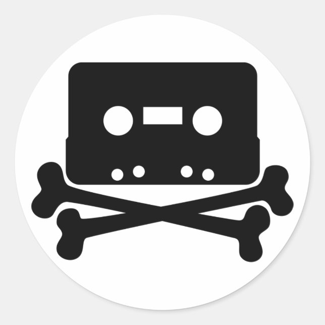 Sticker Rond Cassette Jolly Roger (Devant)