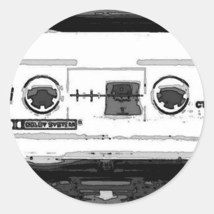 Sticker Rond Cassette Pop Art