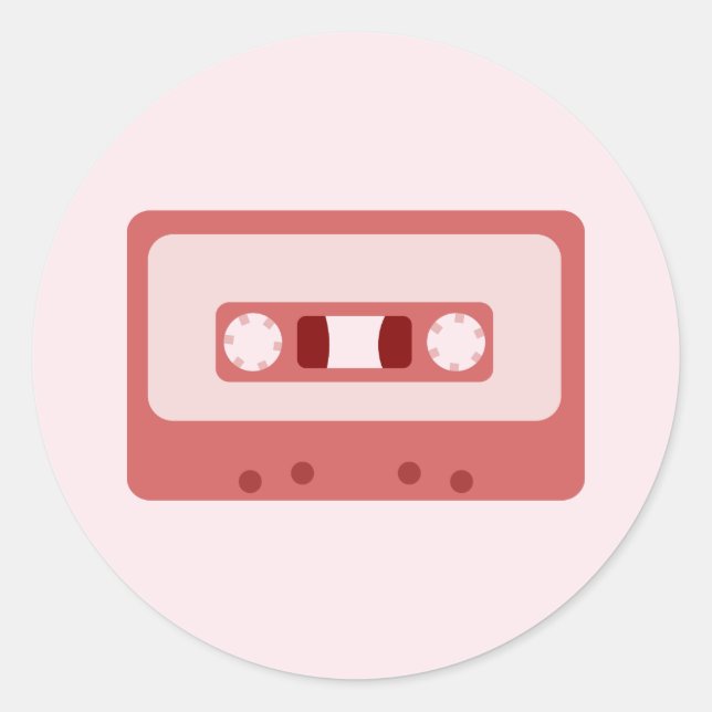 Sticker Rond Cassette rose (Devant)